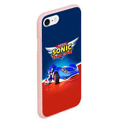 Чехол iPhone 7/8 матовый Team Sonic Racing - Ёжик и его точило, цвет: 3D-светло-розовый — фото 2