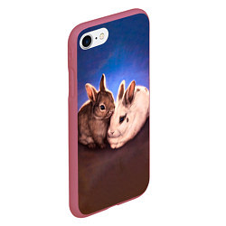 Чехол iPhone 7/8 матовый Кроличьи нежности, цвет: 3D-малиновый — фото 2