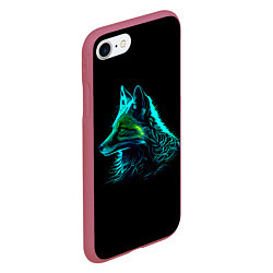 Чехол iPhone 7/8 матовый Неоновая лиса, цвет: 3D-малиновый — фото 2