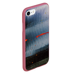 Чехол iPhone 7/8 матовый Абстрактный синий туман и мазки красок, цвет: 3D-малиновый — фото 2