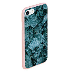 Чехол iPhone 7/8 матовый Голубые кристаллы, цвет: 3D-светло-розовый — фото 2