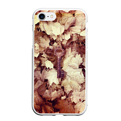 Чехол iPhone 7/8 матовый Ключ правды осенних листьях, цвет: 3D-белый