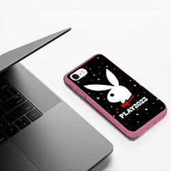 Чехол iPhone 7/8 матовый Кролик плей 2023, цвет: 3D-малиновый — фото 2