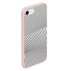 Чехол iPhone 7/8 матовый Ломанные линии и оптическая иллюзия, цвет: 3D-светло-розовый — фото 2