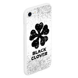 Чехол iPhone 7/8 матовый Black Clover с потертостями на светлом фоне, цвет: 3D-белый — фото 2