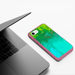 Чехол iPhone 7/8 матовый Абстрактные краски - текстура, цвет: 3D-малиновый — фото 2