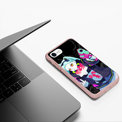 Чехол iPhone 7/8 матовый Ребекка: Cyberpunk, цвет: 3D-светло-розовый — фото 2