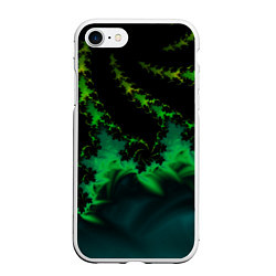 Чехол iPhone 7/8 матовый Фрактал зеленая ёлочка, цвет: 3D-белый