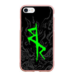 Чехол iPhone 7/8 матовый Логотип Cyberpunk: Edgerunners - Дэвид, цвет: 3D-светло-розовый