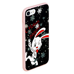 Чехол iPhone 7/8 матовый Подмигивающий кролик, цвет: 3D-светло-розовый — фото 2