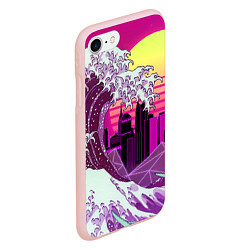 Чехол iPhone 7/8 матовый Ретровейв волна, цвет: 3D-светло-розовый — фото 2