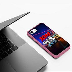 Чехол iPhone 7/8 матовый JDM style - engine - gesture, цвет: 3D-малиновый — фото 2