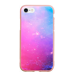 Чехол iPhone 7/8 матовый Звёздное геометрическое небо, цвет: 3D-светло-розовый