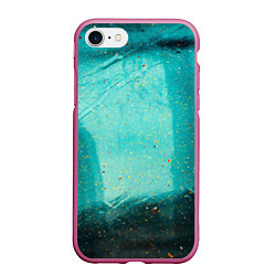 Чехол iPhone 7/8 матовый Сине-зелёный туман и мазки красок, цвет: 3D-малиновый