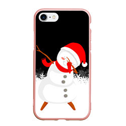 Чехол iPhone 7/8 матовый Снеговик dab, цвет: 3D-светло-розовый