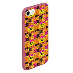 Чехол iPhone 7/8 матовый Colored patterned ornament, цвет: 3D-малиновый — фото 2