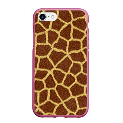 Чехол iPhone 7/8 матовый Текстура жирафа, цвет: 3D-малиновый