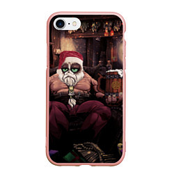 Чехол iPhone 7/8 матовый Плохой Санта Кот, цвет: 3D-светло-розовый