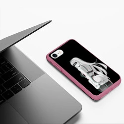 Чехол iPhone 7/8 матовый Waifu Zero Two, цвет: 3D-малиновый — фото 2