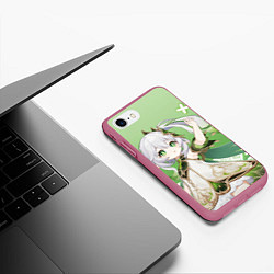 Чехол iPhone 7/8 матовый Nahida Genshin Impact, цвет: 3D-малиновый — фото 2