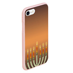 Чехол iPhone 7/8 матовый Уютная Ханука и звезда Давида, цвет: 3D-светло-розовый — фото 2