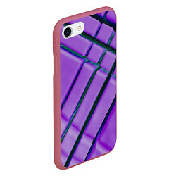 Чехол iPhone 7/8 матовый Фиолетовый фон и тёмные линии, цвет: 3D-малиновый — фото 2