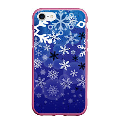 Чехол iPhone 7/8 матовый Сказочный снегопад, цвет: 3D-малиновый