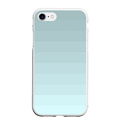 Чехол iPhone 7/8 матовый Голубые горизонтальные полосы, градиент, цвет: 3D-белый