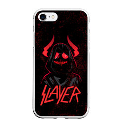 Чехол iPhone 7/8 матовый Slayer - рок 80-х, цвет: 3D-белый