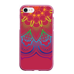 Чехол iPhone 7/8 матовый Viva magenta mandala, цвет: 3D-малиновый