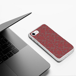Чехол iPhone 7/8 матовый Красные розы, цвет: 3D-белый — фото 2
