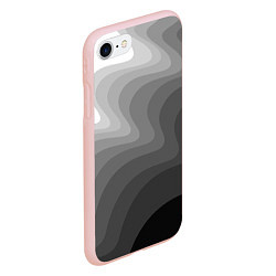 Чехол iPhone 7/8 матовый Черно белые волны, цвет: 3D-светло-розовый — фото 2