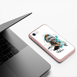 Чехол iPhone 7/8 матовый Пеле бразильский футболист, цвет: 3D-светло-розовый — фото 2