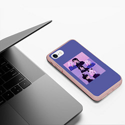 Чехол iPhone 7/8 матовый Чудеса дружбы Энид и Уэнсдей, цвет: 3D-светло-розовый — фото 2