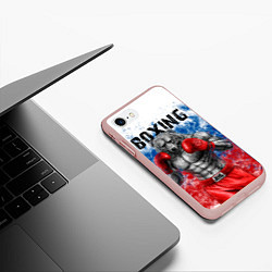 Чехол iPhone 7/8 матовый Бокс - Россия, цвет: 3D-светло-розовый — фото 2