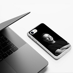 Чехол iPhone 7/8 матовый Илон Маск, портрет, цвет: 3D-белый — фото 2