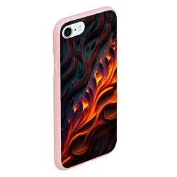 Чехол iPhone 7/8 матовый Огненный орнамент с языками пламени, цвет: 3D-светло-розовый — фото 2
