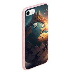 Чехол iPhone 7/8 матовый Чудесный мир и волшебный город, цвет: 3D-светло-розовый — фото 2