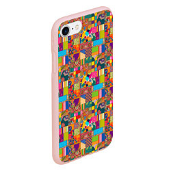 Чехол iPhone 7/8 матовый Лоскутное шитье, рисовала нейросеть, цвет: 3D-светло-розовый — фото 2