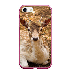 Чехол iPhone 7/8 матовый Хороший олень, цвет: 3D-малиновый