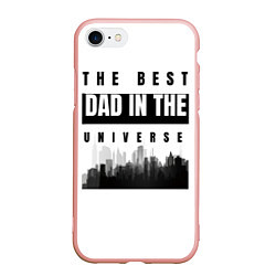 Чехол iPhone 7/8 матовый Самый лучший папа во вселенной, цвет: 3D-светло-розовый