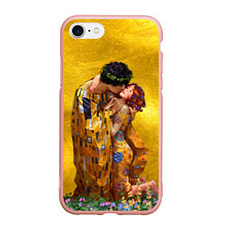 Чехол iPhone 7/8 матовый Густав Климт Поцелуй, цвет: 3D-светло-розовый
