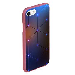 Чехол iPhone 7/8 матовый Космические треугольники, цвет: 3D-малиновый — фото 2