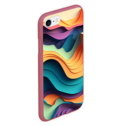 Чехол iPhone 7/8 матовый Цветной рельеф, цвет: 3D-малиновый — фото 2