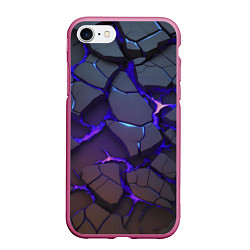 Чехол iPhone 7/8 матовый Светящаяся неоновая лава, цвет: 3D-малиновый