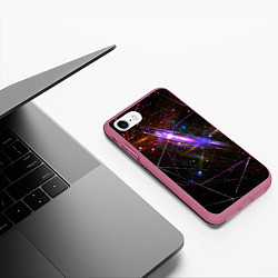 Чехол iPhone 7/8 матовый Неоновая проекция, цвет: 3D-малиновый — фото 2