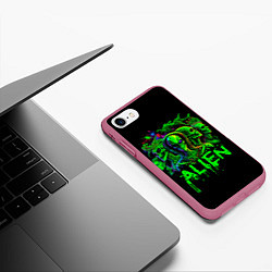 Чехол iPhone 7/8 матовый НЛО существуют, цвет: 3D-малиновый — фото 2