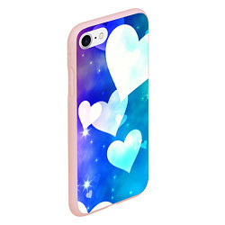 Чехол iPhone 7/8 матовый Dreamy Hearts Multicolor, цвет: 3D-светло-розовый — фото 2