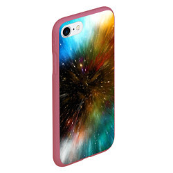 Чехол iPhone 7/8 матовый Бескрайний космос - неон, цвет: 3D-малиновый — фото 2