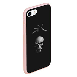 Чехол iPhone 7/8 матовый Человеческий череп, цвет: 3D-светло-розовый — фото 2